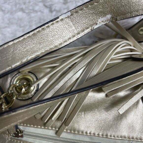 Big Buddha gold quilted front vegan leather tote with gold tone accents … - Picture 14 of 15